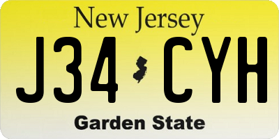 NJ license plate J34CYH