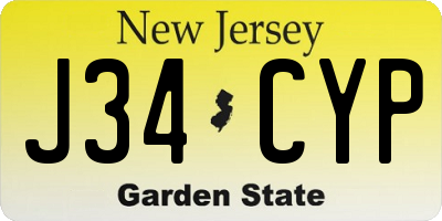 NJ license plate J34CYP