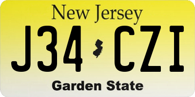 NJ license plate J34CZI