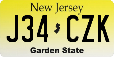 NJ license plate J34CZK
