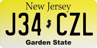 NJ license plate J34CZL