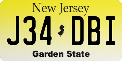 NJ license plate J34DBI