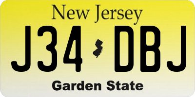 NJ license plate J34DBJ