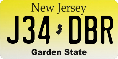 NJ license plate J34DBR