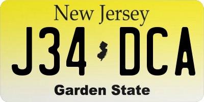 NJ license plate J34DCA