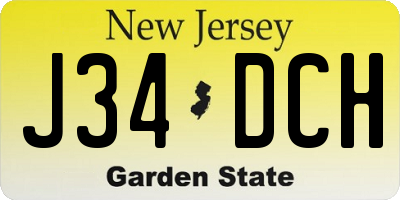 NJ license plate J34DCH