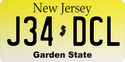 NJ license plate J34DCL