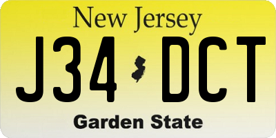 NJ license plate J34DCT