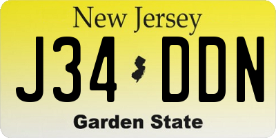 NJ license plate J34DDN