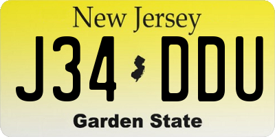 NJ license plate J34DDU