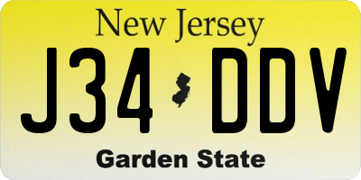 NJ license plate J34DDV