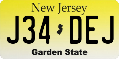 NJ license plate J34DEJ