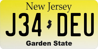 NJ license plate J34DEU