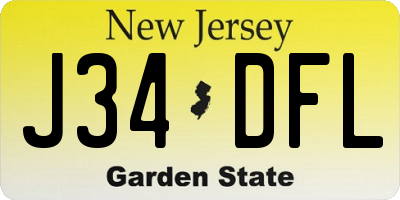 NJ license plate J34DFL