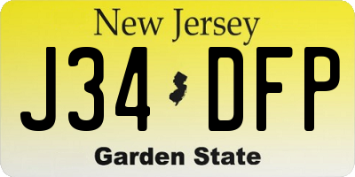 NJ license plate J34DFP