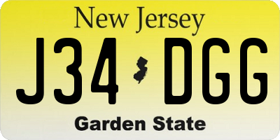 NJ license plate J34DGG