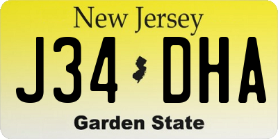 NJ license plate J34DHA
