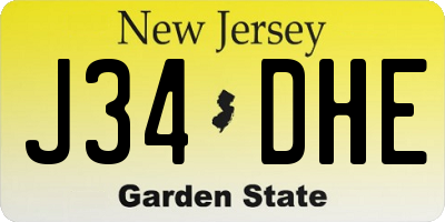 NJ license plate J34DHE
