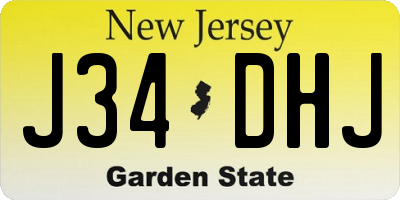 NJ license plate J34DHJ