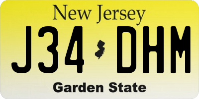 NJ license plate J34DHM