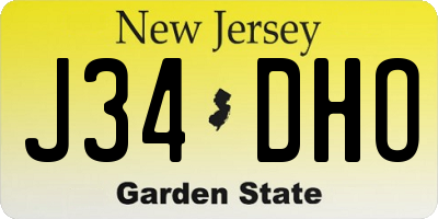 NJ license plate J34DHO