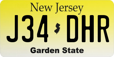 NJ license plate J34DHR