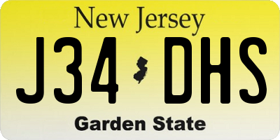 NJ license plate J34DHS