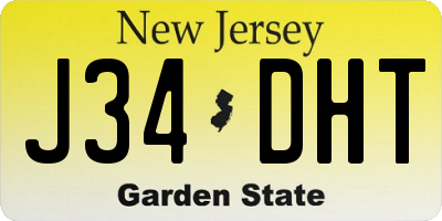 NJ license plate J34DHT