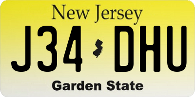 NJ license plate J34DHU