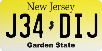 NJ license plate J34DIJ