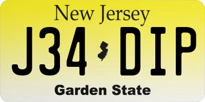 NJ license plate J34DIP