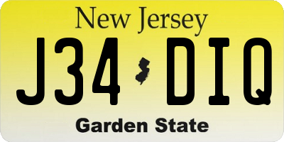 NJ license plate J34DIQ