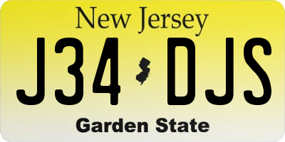 NJ license plate J34DJS