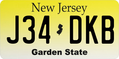 NJ license plate J34DKB