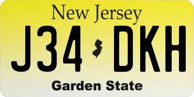 NJ license plate J34DKH