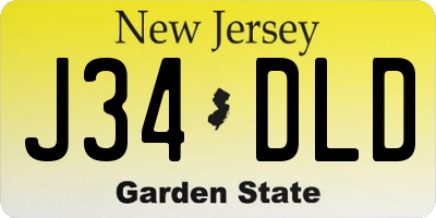 NJ license plate J34DLD