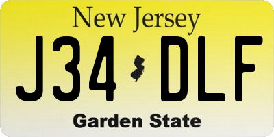 NJ license plate J34DLF