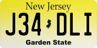 NJ license plate J34DLI