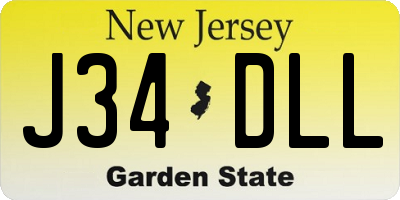 NJ license plate J34DLL