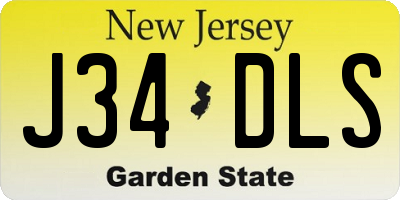 NJ license plate J34DLS