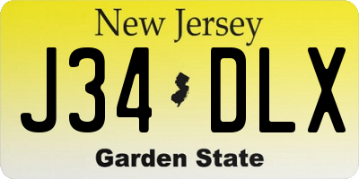 NJ license plate J34DLX