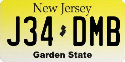 NJ license plate J34DMB
