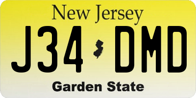 NJ license plate J34DMD