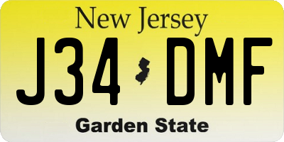 NJ license plate J34DMF