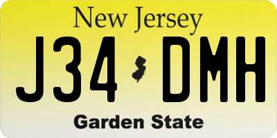 NJ license plate J34DMH
