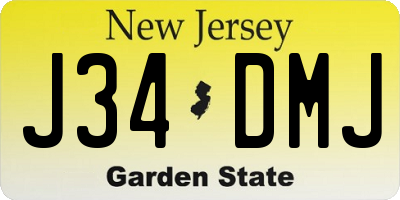 NJ license plate J34DMJ