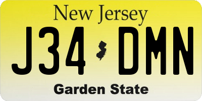 NJ license plate J34DMN