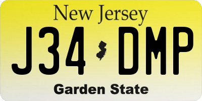 NJ license plate J34DMP