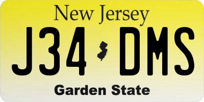 NJ license plate J34DMS