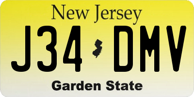 NJ license plate J34DMV